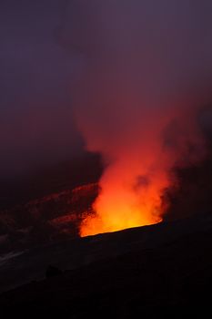 Steaming hole of the kilauea volcano