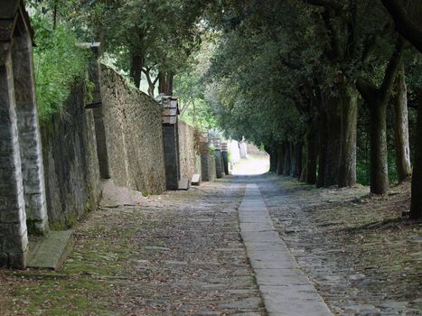 steep stone avenue to the shrine of St. Margaret of Cortona