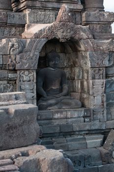 Borobudur temple at sunny morning. Central Java, Indonesia