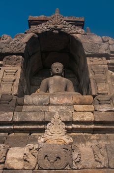 Borobudur temple at sunny morning. Central Java, Indonesia