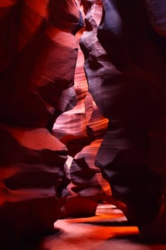 Light travels through the winding corridors of Antelope Canyon in Arizona.