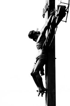 Jesus Christ crucified  isolated on white - Easter concept