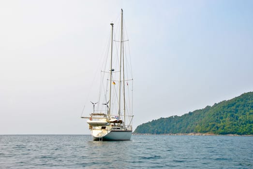 yacht in the ocean at Surin island, Thailand