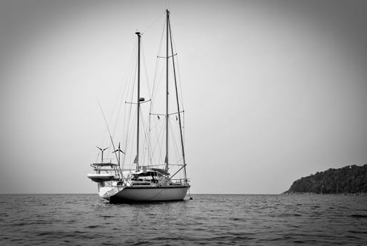 yacht in the ocean at Surin island, Thailand