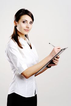 An image of nice woman with notepad