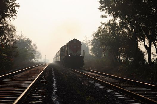 morning shot of coming train