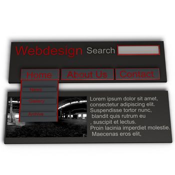 a pictogram to symbolize webdesign - red website