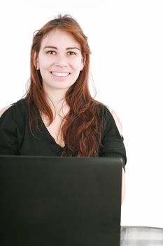 Beautiful young businesswomen smiling