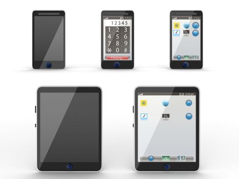 Tablet computer and mobile phone icons