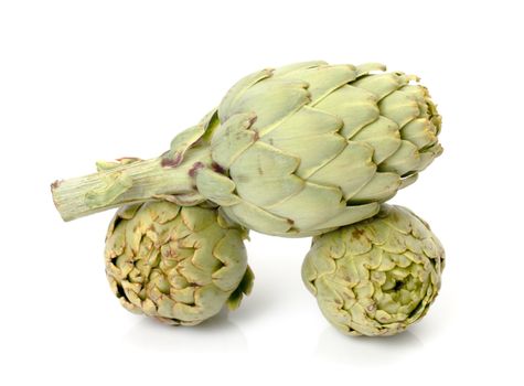 Fresh artichoke on a white background