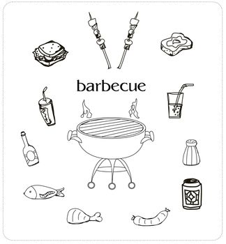 Barbecue icon set