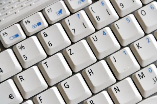 close-up of grey computer keyboard 