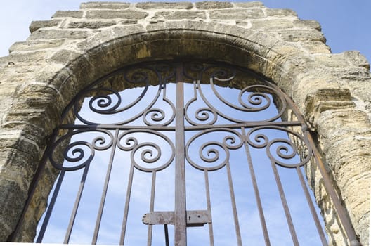 great medieval gate in Chateauneuf du Pape, France