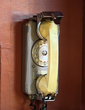 the old wall mounted phone