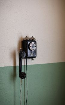 the old wall mounted phone
