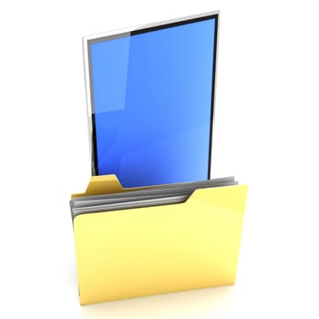 A Tablet PC / Pad device. 3D rendered illustration. Isolated on white.