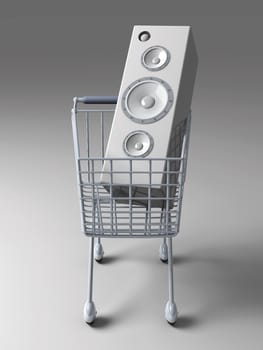 3D rendered Illustration. Shopping for Music.
