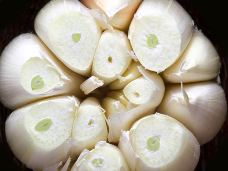 close up of a clove of garlic