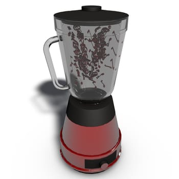 a red blender to mix it up