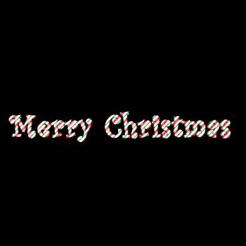 a typography for Merry Christmas in candy cane style