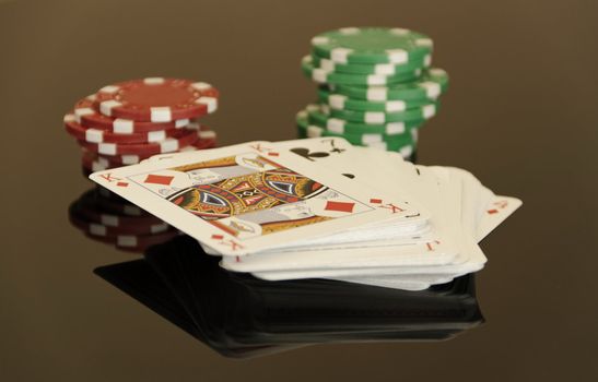 poker cards with play money