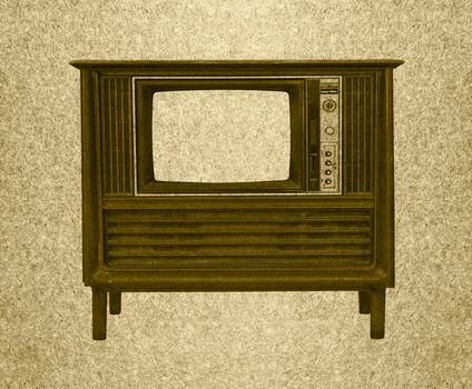 Television retro on grunge paper background