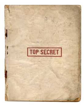 Top Secret Files Front Page With Red Stamp Isolated On White Background