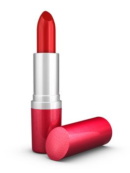 3D rendered beautiful red lipstick.