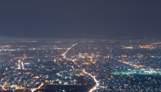 night view of the city, Chiang Mai, Thailand