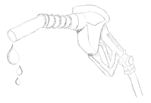 sketch   a dripping gas pump nozzle