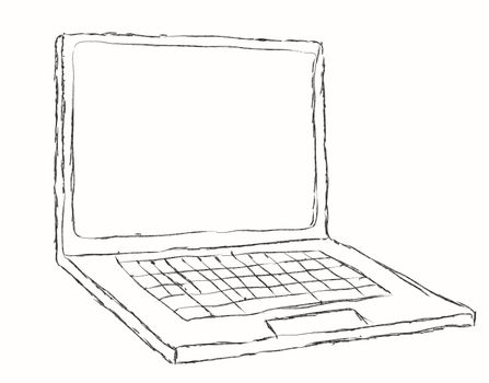 The laptop isolated on a white background