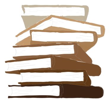 pile of books - isolated on white background