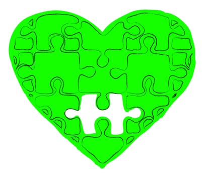 heart with puzzles as a concept of romantic love
