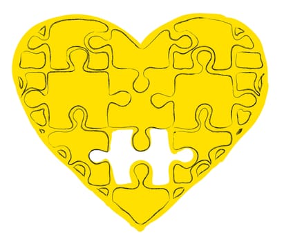 heart with puzzles as a concept of romantic love
