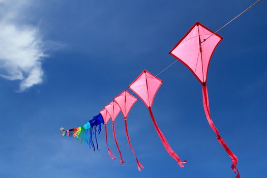 CHA-AM - MARCH 10: Colorful kites in the 12th Thailand International Kite Festival on March 9, 2012 in Naresuan Camp, Cha-am, Thailand