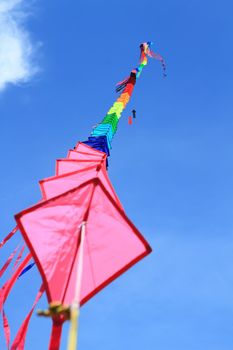 CHA-AM - MARCH 10: Colorful kites in the 12th Thailand International Kite Festival on March 9, 2012 in Naresuan Camp, Cha-am, Thailand