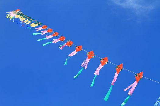 CHA-AM - MARCH 10: Colorful kites in the 12th Thailand International Kite Festival on March 9, 2012 in Naresuan Camp, Cha-am, Thailand