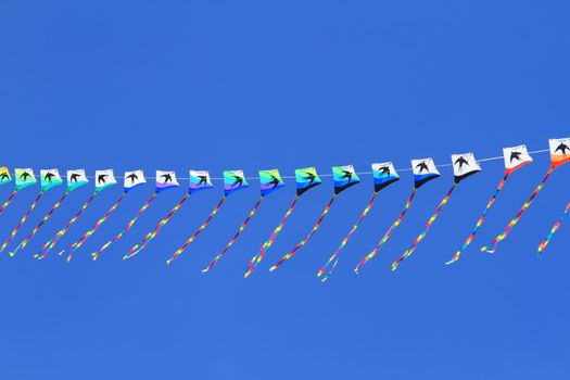 CHA-AM - MARCH 10: Colorful kites in the 12th Thailand International Kite Festival on March 9, 2012 in Naresuan Camp, Cha-am, Thailand