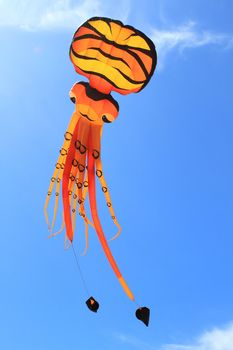 CHA-AM - MARCH 10: Colorful kites in the 12th Thailand International Kite Festival on March 9, 2012 in Naresuan Camp, Cha-am, Thailand