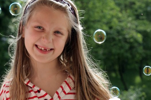 An image of a nice little girl laughing