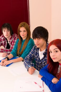 College students sitting at a desk