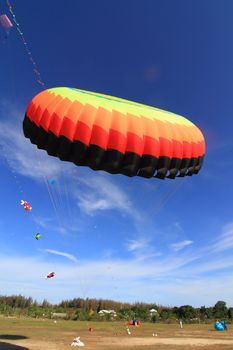 CHA-AM - MARCH 10: Colorful kites in the 12th Thailand International Kite Festival on March 9, 2012 in Naresuan Camp, Cha-am, Thailand