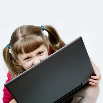 Stock photo: an image of a nice girl with laptop 