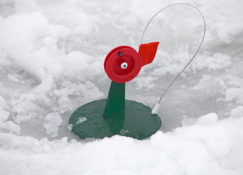 Fishing tackle for ice fishing for pike on live bait in winter