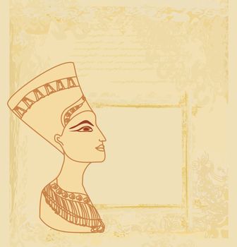 old paper with Egyptian queen