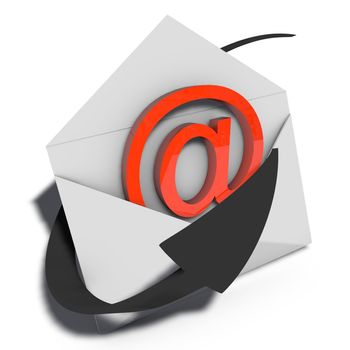 a pictogram to symbolize email marketing and sending