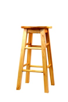 a isolated wooden barstool