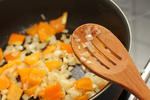 cooking with a spoon