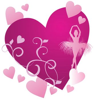 ballerin magenta heart with spring flowers