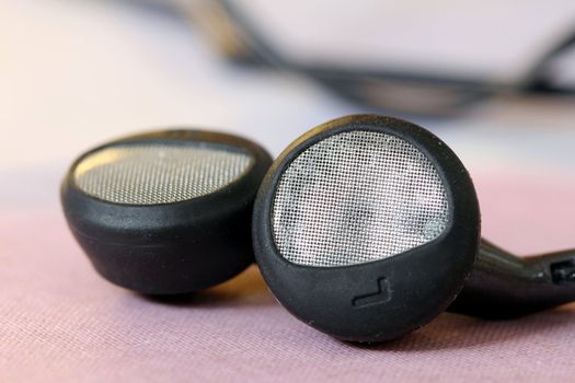 simple headphones macro shot